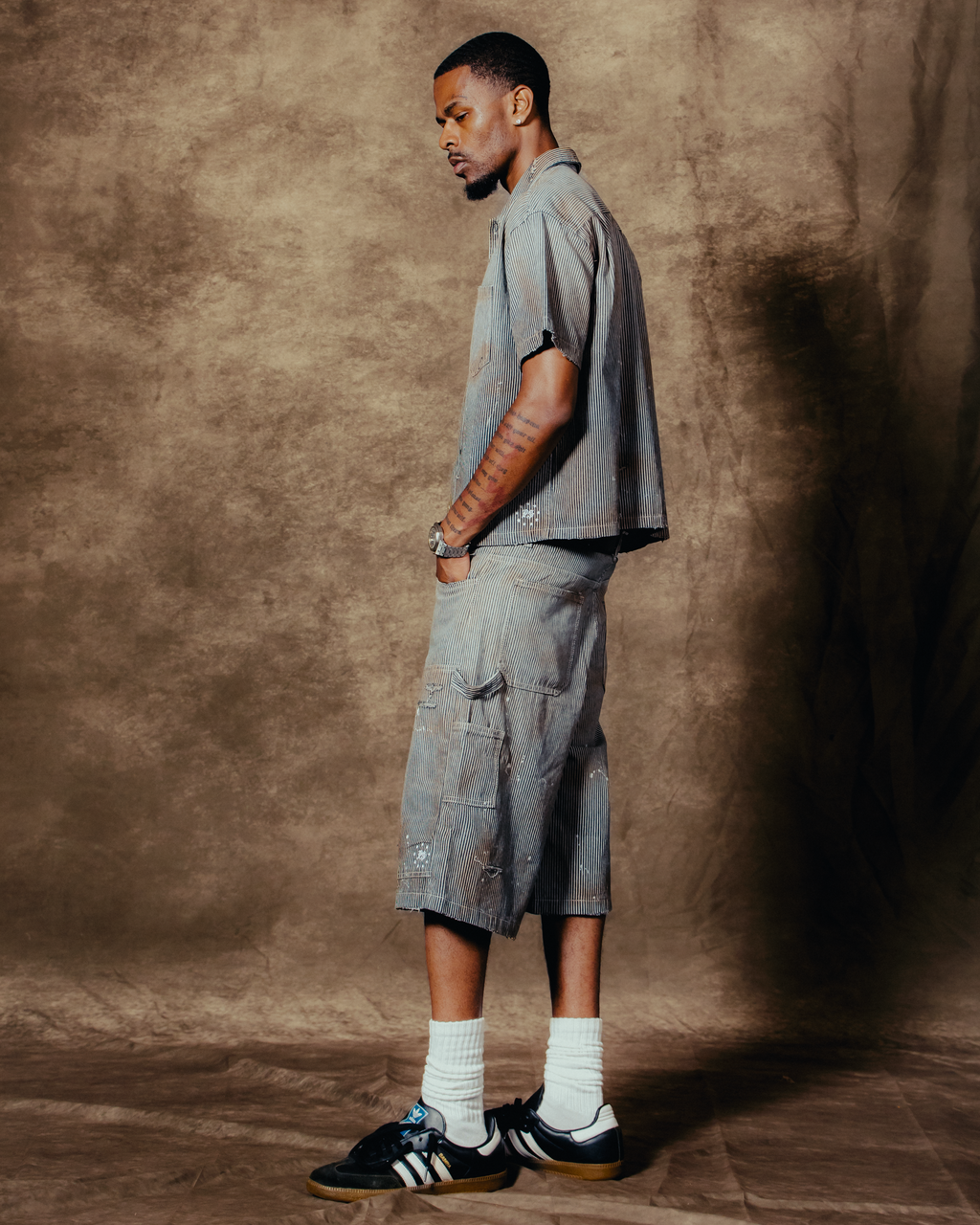 Distressed Hickory Shorts