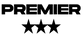Black 'PREMIER' logo with three stars on a white background