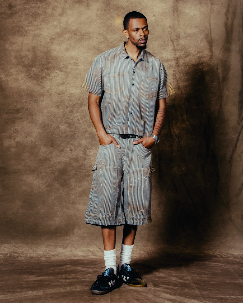 Distressed Hickory Shorts